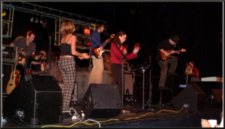 On stage at the Sunrise Theater in Southern Pines, NC